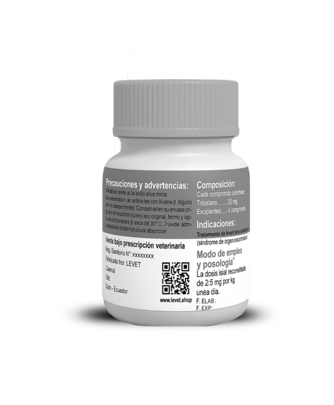 Levet Tratamiento del hiperadrenocorticismo (síndrome de Cushing) en perros, tanto de origen pituitario como adrenal. Forma farmacéutica: comprimidos palatables