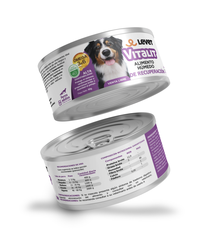 Vitalit - Alimento húmedo para perros adultos en recuperación Levet