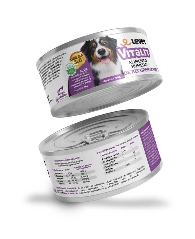 Vitalit - Alimento húmedo para perros adultos en recuperación Levet