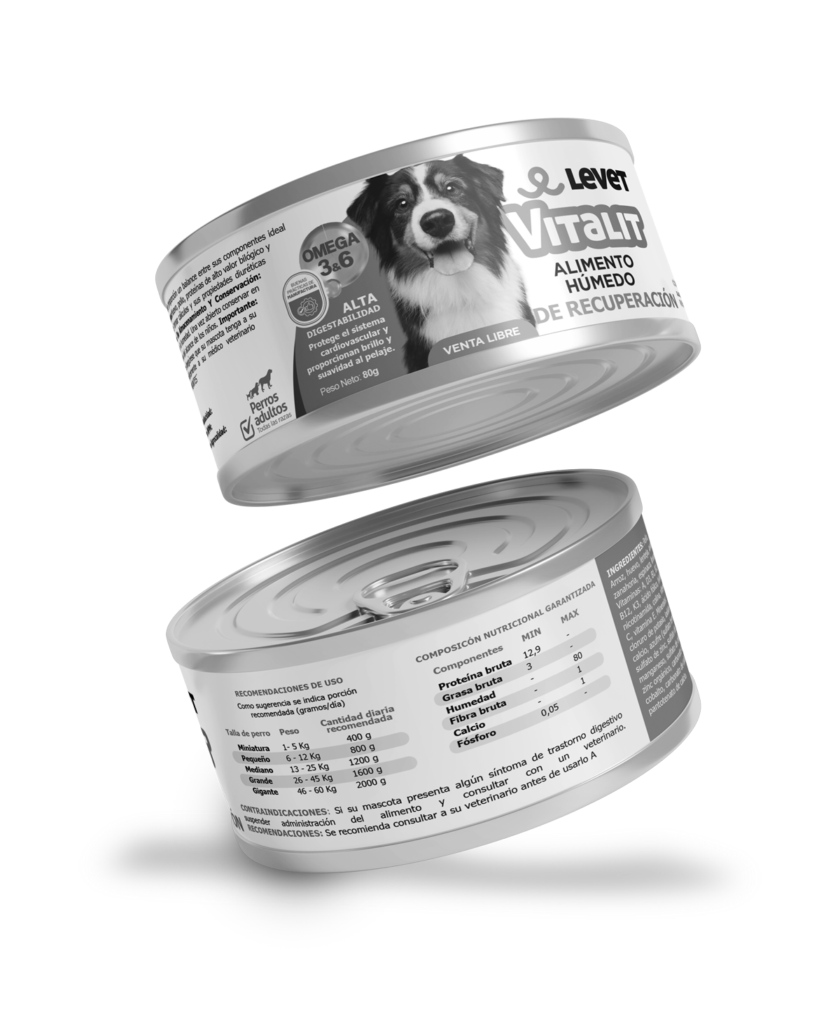 Vitalit - Alimento húmedo para perros adultos en recuperación Levet