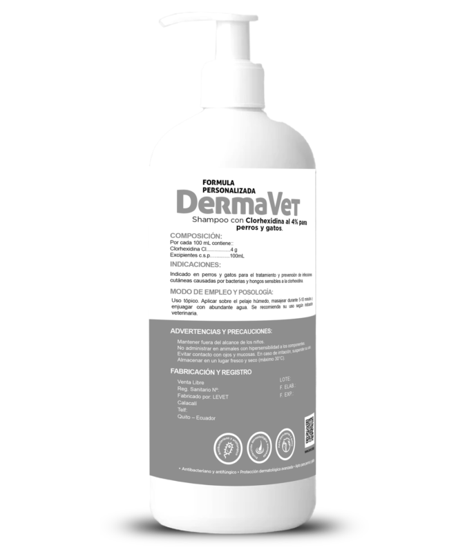 Shampoo antiséptico medicado con clorhexidina es el aliado perfecto para el cuidado de la piel de tu mascota. Su poderosa fórmula combate eficazmente las infecciones bacterianas, tanto superficiales como profundas, ayudando a mantener la piel saludable y libre de microorganismos.
